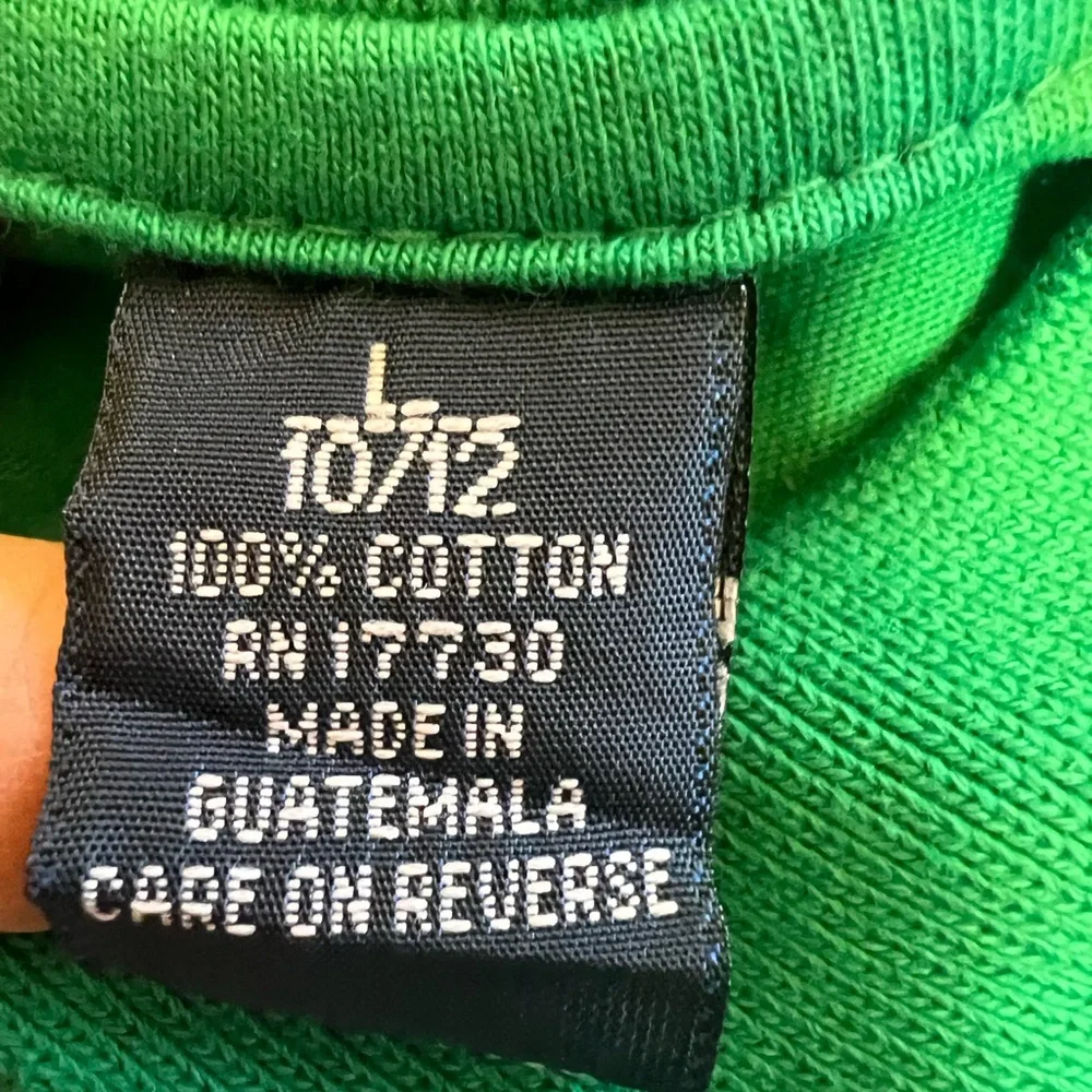 Two Children’s Kelly Green Polo Shirts with 3-Button Closure. Large & XLarge New